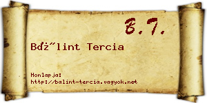 Bálint Tercia névjegykártya